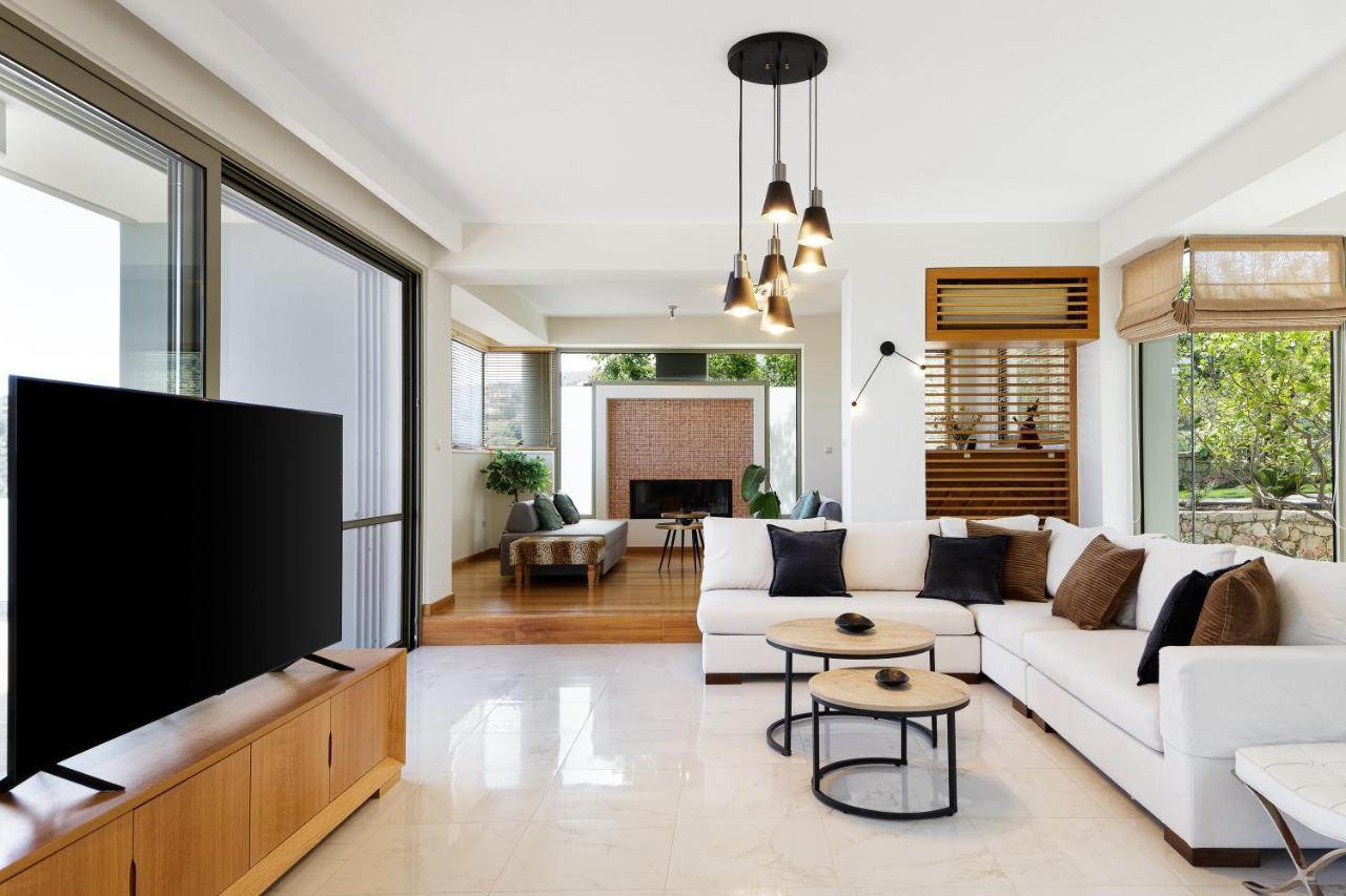 Rizes Villa With Jacuzzi & Heated Pool Agia Triada Dış mekan fotoğraf