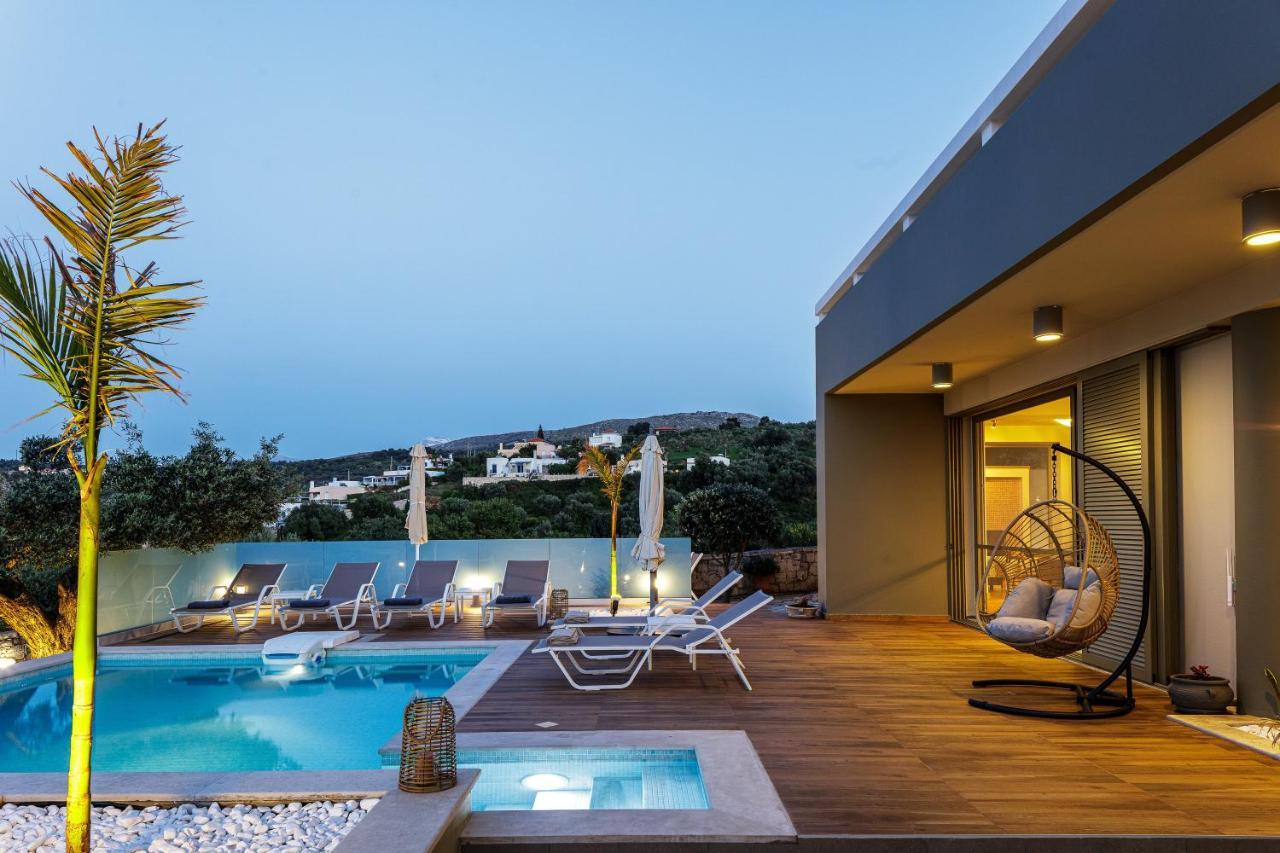 Rizes Villa With Jacuzzi & Heated Pool Agia Triada Dış mekan fotoğraf